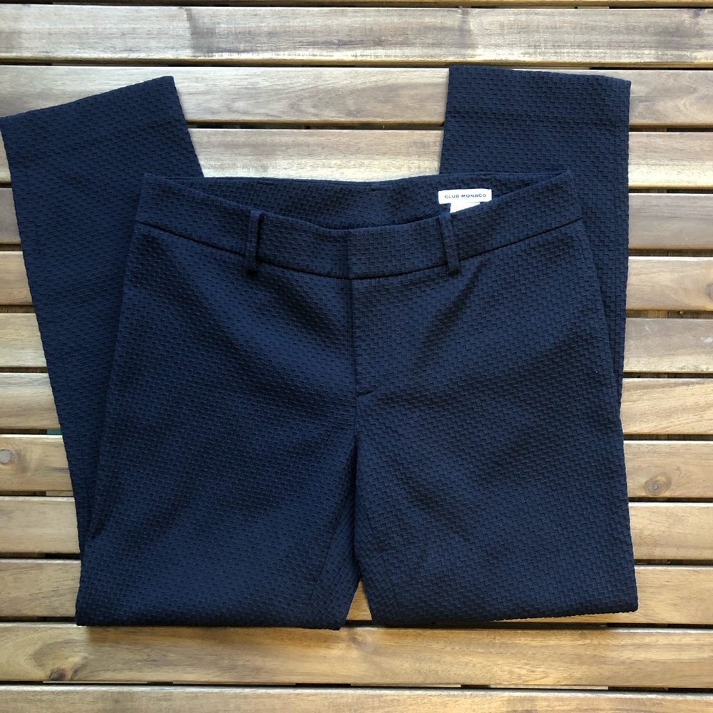 Club Monaco Straight Leg Textured Pants